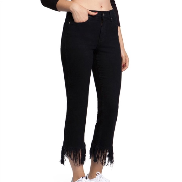 fringe black jeans
